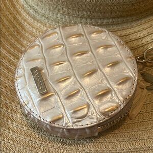Brahmin Cream Key Card Holder Elegant Accessory